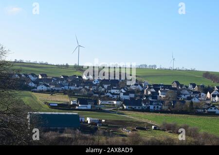 Winter in der Kleinstadt Mayen-Alzheim Stockfoto