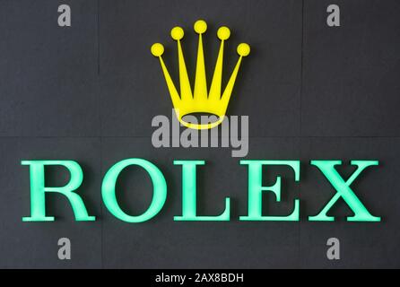 Hongkong, China. Februar 2020. Das Schweizer Luxus-Uhrmacherlogo Rolex ist in Hongkong zu sehen. Kredit: Chukrut Budrul/SOPA Images/ZUMA Wire/Alamy Live News Stockfoto