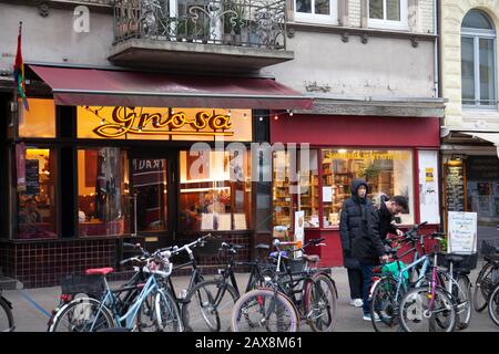 Café Gnosa an der lange Reihe Straße im Hamburger Stadtteil St. Georg Stockfoto