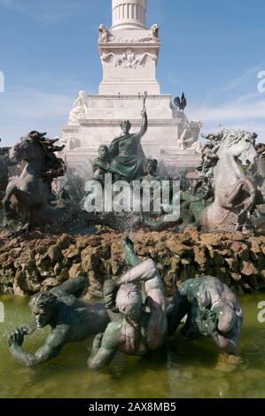 Monument aux Girondins, Bordeaux, Aquitanien, Frankreich Stockfoto