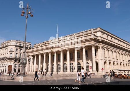 Place de la Comedie und Opera National de Bordeaux, Aquitanien, Frankreich, Europa Stockfoto