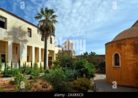 Griechenland, Insel Crete, Kloster Agia Triada alias Holy Trinity aus dem 17. Jahrhundert auf der Halbinsel Akrotiri Stockfoto