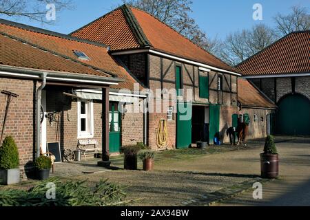 Der Mühlenhof in Krefelder Linn, Altstadt, NRW, Deutschland Stockfoto