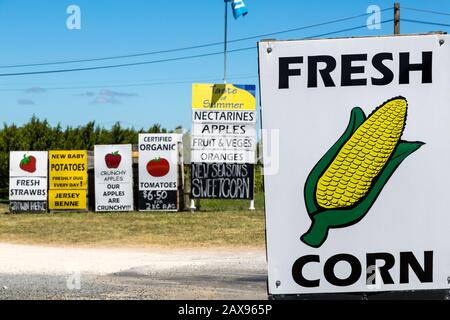 Hawkes Bay Roadside Fresh Fruit Vendor, Neuseeland Stockfoto