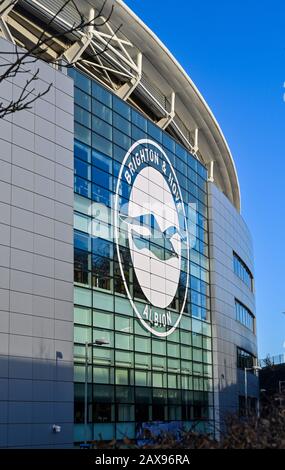 Das Premier-League-Spiel zwischen Brighton und Hove Albion und Watford im Amex Stadium in Falmer Brighton, Großbritannien - 8. Februar 2020 Stockfoto