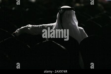 Emirati nimmt am Future Museum auf dem Regierungsgipfel in Dubai, Vereinigte Arabische Emirate 2015, mit. Stockfoto