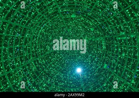 Konzentrische grüne Lichter Struktur. Hintergrund und Texturen Stockfoto