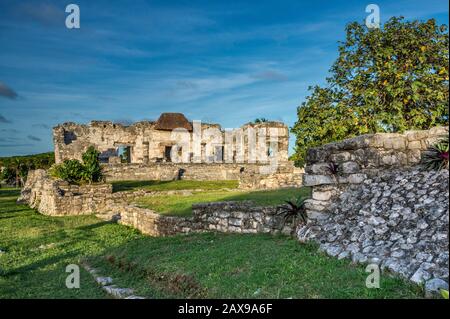 El Palacio Ruin, Tulum Maya Ruins, Yucatan Peninsula, Quintana Roo State, Mexiko Stockfoto