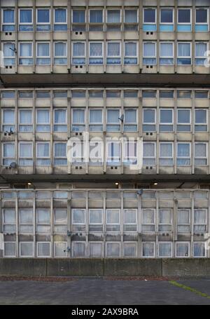 Robin Hood Gardens, entworfen von Alison und Peter Smithson in Poplar, London Stockfoto