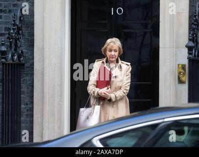 London, Großbritannien. Januar 2020. Andrea Leadsom, Staatssekretärin für Wirtschaft, Energie und Industriestrategie, verlässt die Kabinettssitzung. Kredit: Tommy London/Alamy Live News Stockfoto
