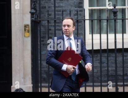 London, Großbritannien. Januar 2020. Matt Hancock, Staatssekretär für Gesundheit und soziale Versorgung, lauscht dem Kabinettstreffen. Kredit: Tommy London/Alamy Live News Stockfoto