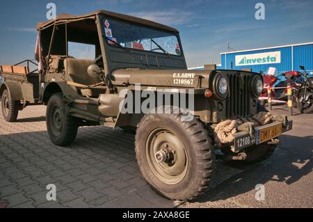 WW2 Willys MB Jeep, Oldtimer Bazar Messe in Breslau, Niederschlesien, Polen Stockfoto