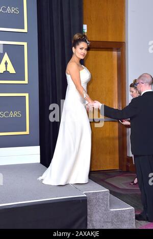 Los Angeles, USA. Februar 2020. Salma Hayek im Presseraum der 2020/92 nd Annual Academy Awards im Hollywood & Highland Center. Los Angeles, 9. Februar 2020 - weltweite Nutzung Credit: Dpa/Alamy Live News Stockfoto
