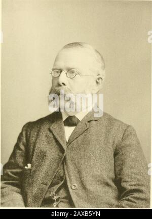 Leben und Zeiten in Hopkinton, N. h. 2 Jahre, und dann nach Hopkinton zurückgekehrt, wo er bis zum Jahr 1852 residierte.Seit dem Jahr 1852 residierte er in Chicago, 111., 23 Jahre; in New London, LT., 4 Jahre; in New Haven, LT., 7 Jahre; und heute ist er ein Einwohner von Chicago. Herr Chase ist Akonveyancer und Immobilienmakler. Ein Herr des Reichtums, seine sozialen Gewohnheiten sind liberal. In den Jahren 1888-1889 erektedte er sein heutiges Sommerhäuschen im Dorf Hopkinton. Im Jahr 1860, dem 14. Juni, heiratete Chase Ellen Marian Sher-win, Tochter von Myron Sherwin und Ellen Rickards, ofChicago. Sie haben Kinder, - Samuel Myron, BessieLo Stockfoto