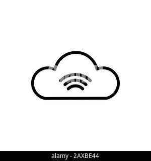 Cloud-Symbol mit Kurven im Inneren. Symbole für die Internettechnologie. Mobile Anwendung. EPS10 Stockfoto