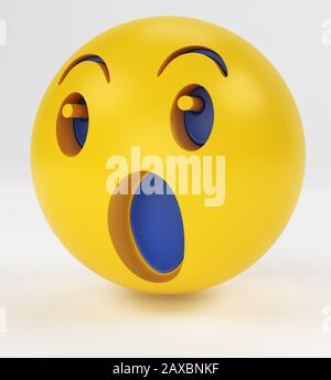 Emojis, Smiley-Design für Mobiltelefone. 3D-Emotionskonzept. 3D-Rendering Stockfoto