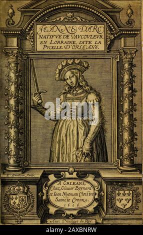 L'histoire et discours au vray du siège qui fut mis devant la ville d'Orléans, par les Anglois, le mardy XII jour d'octobre MCCCCXXVII regnant alors Charles VII, roy de France ... . attirent de deffusfon pilier efleué fur Loyre à Orléans , &: Labriferent furieufemenr. Mais cela feroiteftonner plus fort les cucurs des riaturelsFrançois, fi cejfte mutin fureur neuft aueu-glé finfolence foldadefque à fe prendre im-puniment aux fepulchres inuiolables desRois & Princes trepafTez^ voire à facharnerfles pères mères exe & frères fufts, funts & funts. Ladeliurancc dvn Stockfoto