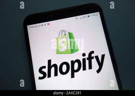 Shopify Logo auf dem Smartphone Stockfoto