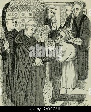 Die britische Nation eine Geschichte / von George MWrong . Mord an Becket. 100 DIE BRITISCHE NATION. Nachfolger schworen dem König mit tlie modifyingwords, die meine Ordnung retteten, deren Verwendung dem Märtyrer verweigert worden war.Erwähnung wurde nicht aus der Beobachtung der Bräuche der Teralm gemacht, und Henryformal verzichtet auf die Constitutiones of Clarendon und Didpanz bei Beckettomb. Keiner der weniger war wirklich machtgelassen in seinen Händen.Er ernannte noch die Bischöfe, und die Zischkandidaten waren in Ton und Readyto, der seinen Willen tut, klar. Eeal Victor Overthe Church, Henrynext demütigte die Barone. Der erste Monarch seiner Agenede Stockfoto