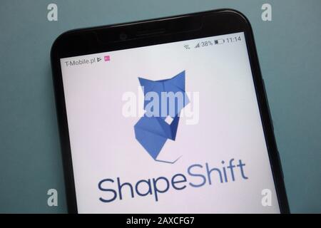 Shapeshift Logo auf Smartphone Stockfoto