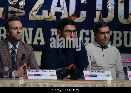 Agit Kabel; Benedikt Poelchau; Boxen; Magdeburg; Presse; Pressekonferenz; SES; Sükrü Aksu; Stockfoto