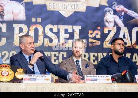 Agit Kabel; Benedikt Poelchau; Boxen; Magdeburg; Presse; Pressekonferenz; SES; Ulf Steinforth; Stockfoto