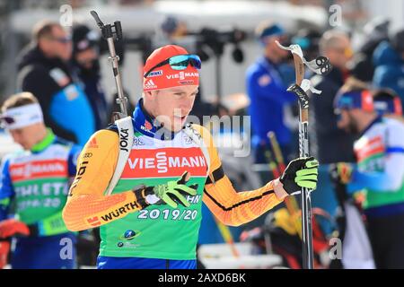 Antholz, Italien am 11.02.2020, IBU-Biathlon-Weltmeisterschaften 2020, Johannes Kuehn (GER) im Einsatz. Foto: Pierre Teyssot/Espa-Images Credit: European Sports Photographic Agency/Alamy Live News Stockfoto