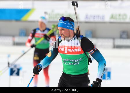 Antholz, Italien am 11.02.2020, IBU-Biathlon-Weltmeisterschaften 2020, Simon Desthieux (FRA) im Einsatz. Foto: Pierre Teyssot/Espa-Images Credit: European Sports Photographic Agency/Alamy Live News Stockfoto