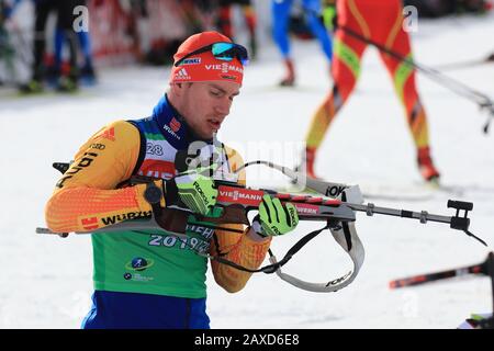 Antholz, Italien am 11.02.2020, IBU-Biathlon-Weltmeisterschaften 2020, Johannes Kuehn (GER) im Einsatz. Foto: Pierre Teyssot/Espa-Images Credit: European Sports Photographic Agency/Alamy Live News Stockfoto