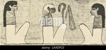 Papyrus funéraires de la XXIe Dynastie . 1 cil. 102.•J cil. 41. .?(l 7 cil. 31. KL ni;! 14 Kap. 38. B 1.) j 17 IST Li r •J) ch. 55,21 Ï ch. 2.j. (;h.4. Papyrus de Nesikhonsou. I>L. XXV X. Stockfoto