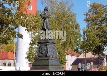 Monument für Peter I, Peter der Große Denkmal, Baltijsk, der Region Kaliningrad, Russland, 5. Oktober 2019 Stockfoto