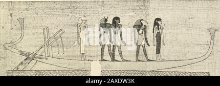 Papyrus funéraires de la XXIe Dynastie . ^^;";^t^^fe4e4JîiS^ai^t^ èiif^fe^ii- Mrg: "V^L::J^L 1 ch. 2. Cil. 65. III 12 i:i u IN Cl. 100. 1!) Papyrus de Nesikhonsou. Vl. XML II Stockfoto