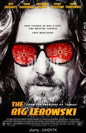 The Big Lebowski (1998) unter der Regie von Joel und Ethan Coen und mit Jeff Bridges, John Goodman, Julianne Moore und John Turturro in den Hauptrollen. Kultklassiker über "Der Dude" und seine Reise für die Entschädigung für seinen zerstörten Teppich. Stockfoto