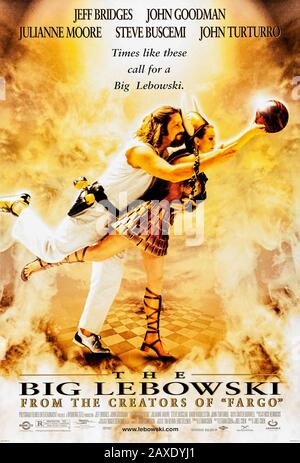 The Big Lebowski (1998) unter der Regie von Joel und Ethan Coen und mit Jeff Bridges, John Goodman, Julianne Moore und John Turturro in den Hauptrollen. Kultklassiker über "Der Dude" und seine Reise für die Entschädigung für seinen zerstörten Teppich. Stockfoto