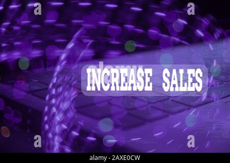 Handschriftertext Steigert Umsatz. Konzeptfoto eine hohe Anzahl von Kunden hat den Verkaufszyklus abgeschlossen Stockfoto