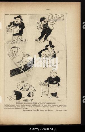 'L'oncle de l'Europe' devant l'objectif karikatural : images anglaises, françaises, italiennes, allemandes, autrichiennes, hollandaises, belges, suisses, espagnoles, portugaises, américaines etc. . loncle de letjrope Stockfoto