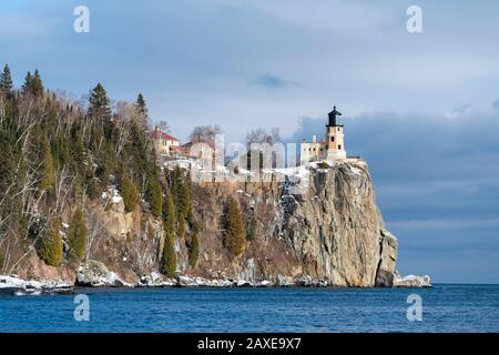 Split Rock Lighthouse State Park, Minnesota, Januar, USA, von Dominique Braud/Dembinsky Photo Assoc Stockfoto