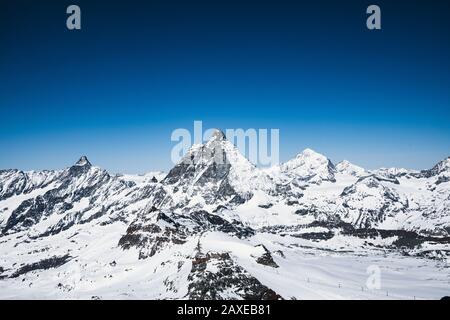 Blick auf das Matterhorn vom Glacier Point, Zermatt, Schweiz Stockfoto