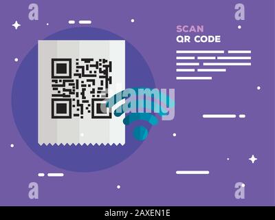 Scannen Sie den qr-Code in Belegpapier Stock Vektor