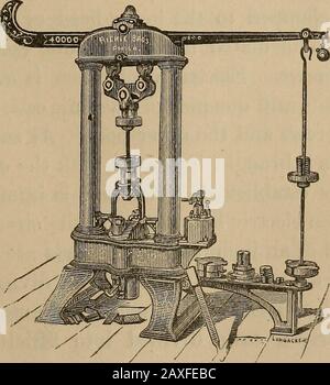 Bericht über kaltgewalztes Eisen und Stahl . lar Struktur. Nr. 1173. Die Probe Nr. 1173 wurde aus der Samebar unbehandeltes Eisen, 2 cm Durchmesser, hergestellt, indem sie auf einen Durchmesser von einem Zoll heruntergeturmbar wurde. Dieses Exemplar passierte seinen ElasticLimit unter einer Belastung von 26.000 Pfund pro Quadratzoll Querschnitt, danach verlängerte er sich immer schneller und Finallybroke unter einer Gesamtlast von 37.580 Pfund, was ihm einen Modu-lus Widerstand von 47.900 Pfund beschert. Die Bruchstelle trat außerhalb des Tals auf, die Verlängerung zwischen den Anfangsmarkierungen betrug 21,30 Prozent. Und der fällige Modulus der Widerstandsfähigkeit Stockfoto