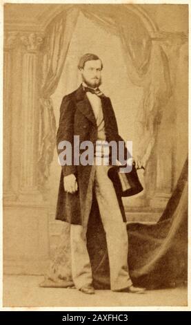 1860 Ca, FRANKREICH: Der französische Prinz PHILIPPE D' ORLEANS Graf von Paris (* um 1834-1894 in Paris). W als Enkel von Louis Philippe I., König der Franzosen. Er war von 1848 bis zu seinem Tod Ansprecher auf dem französischen Thron. Philippe wurde der königliche Prinz, Thronfolger, als sein Vater, Prinz Ferdinand-Philippe, bei einem Kutschenunfall im Jahr 1842 starb. Obwohl es in den Tagen nach der Abdankung seines Großvaters im Jahre 1848 einige Bemühungen gab, ihn unter dem Namen Louis-Philippe II. Mit seiner Mutter ( Tochter von Mecklenburg-Vorpommern ) als Regentin auf den Thron zu setzen, kam dies zu nichts Stockfoto
