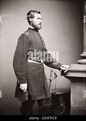 1865 Ca, U.S.A: Der französische PrinceLouis PHILIPPE Albert D' ORLEANS Graf von Paris (* um 1834-1894 in der Militäruniform des Bundes während des Sezessionisten-Bürgerkriegs in Nordamerika. War der Enkel von Louis Philippe I., König der Franzosen. Er war von 1848 bis zu seinem Tod Ansprecher auf dem französischen Thron. Philippe wurde der königliche Prinz, Thronfolger, als sein Vater, Prinz Ferdinand-Philippe, bei einem Kutschenunfall im Jahr 1842 starb. Obwohl es in den Tagen nach der Abdankung seines Großvaters im Jahr 1848 einige Bemühungen gab, ihn unter dem Namen Louis-Phili auf den Thron zu setzen Stockfoto
