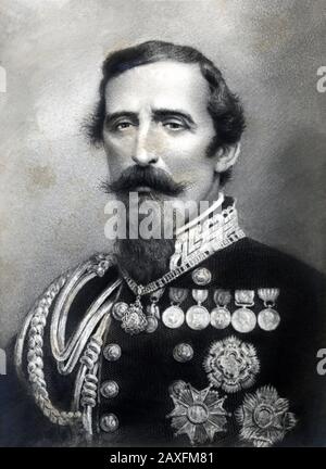 1860 Ca: Der italienische General Alfonso Ferrero LA MARMORA ( Torino, * um 1804 in Firenze; * 1878 in Florenz) - POLITIKER - POLITIK - POLITICO - POLITICA - RISORGIMENTO - Militäruniform - uniforme divisa militare - Medaglia - medaglie - Medaillen - Ritratto - Baffi - Barba - Bart - Schnurrbart - unita' d' Italia - Generale - GUERRA DI KRIM - Risorgimento - Fotostoriche - Foto Storica - GESCHICHTE - Incisione - Gravur - Lamarmora -- Archivio GBB Stockfoto