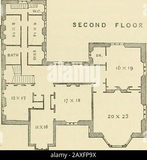 Cottage Residences; oder, eine Reihe von Designs für ländliche Cottages und Landhäuser, und ihre Gärten und Gelände . thishall, und es kann privater oder abgeschiedener, wenn es wünschenswert ist, durch einen oaken Bildschirm von Open Avoodwork.Under diese Treppe ist ein descendinij gebaut; Flug führt in den Keller. An den Seiten des Durchgangs, der von der Halle zur Küche führt, befinden sich die Speisekammer, die Lärche und der Ladenraum, li^y])Schnürung dieser nützlichsten und bequemsten Anhängungen in dieser Position, wir machen sie nicht nur auf einmal leicht aus der Küche oder dem Speisesaal zu behebbar, sondern auch aus uns Stockfoto