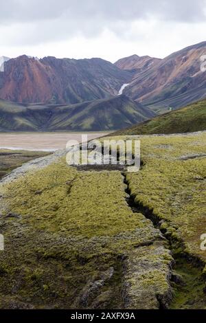 Brennisteinsalda-Vulkan und Landschaften in Island Stockfoto