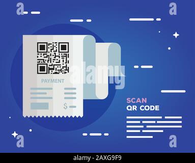 Scannen Sie den qr-Code in Belegpapier Stock Vektor