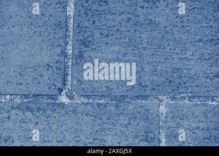 Pflastersteine nah oben, Draufsicht. Abstrakter Hintergrund, blaue Farbe Stockfoto