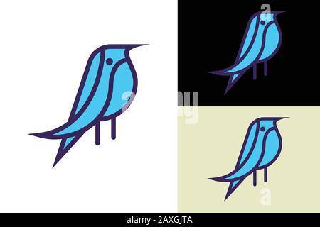 Abstrakte Vorlage für das Vogellogo, Minimalistisches Vogelzeichen Stock Vektor