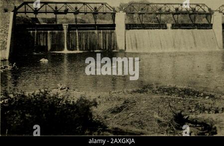 Wasserversorgung von StMary und Milk Rivers, 1898-1917 . A. VANDALIA-STAUDAMM DES UNITED STATES REKLAMATION SERVICE, VANDALIA, MONT. POOL-AROVE-STAUDAMM. Stockfoto