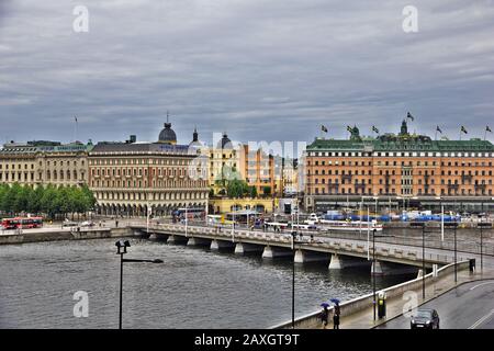 Stockholm / Schweden - 23. Juni 2012: Die Böschung in Stockholm, Schweden Stockfoto